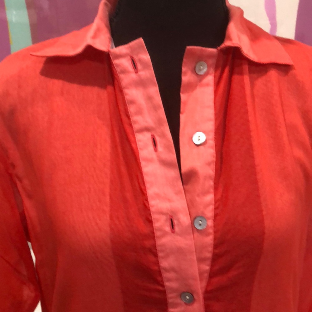 Mimi Liberté Coral Maxi Sundress with Dress Shirt Collar M/L - Picture 2 of 5